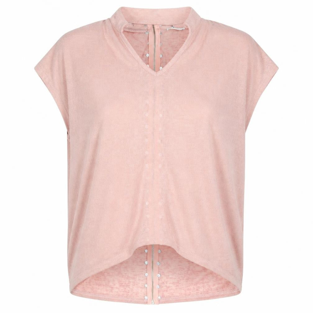 Blue Vanilla Womens Pink V-Neck Polyester Pullover Jumper Size M - Stud Detail Size M-L