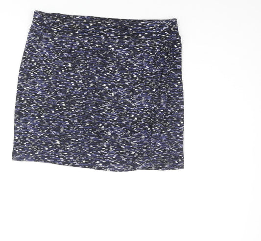 Sparkle & Fade Womens Blue Geometric Viscose Mini Skirt Size L