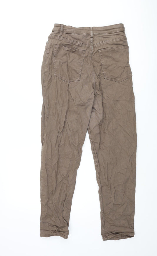Divided by H&M Womens Brown Cotton Tapered Jeans Size 12 L28 in Regular Zip