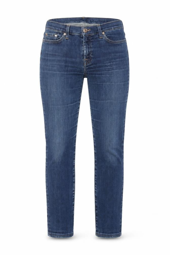 7 For All Mankind Womens Blue Cotton Skinny Jeans Size 28 in L26 in Regular Zip