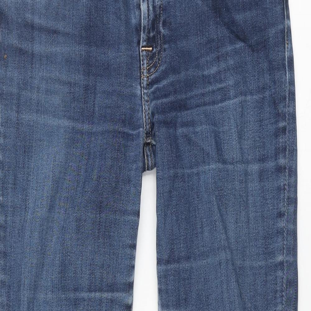 7 For All Mankind Womens Blue Cotton Skinny Jeans Size 28 in L26 in Regular Zip
