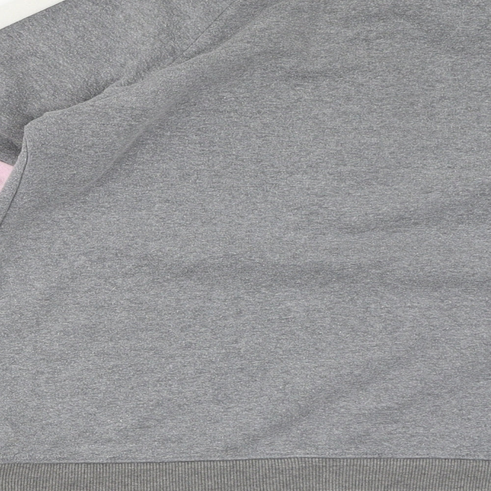 Reebok Girls Grey Cotton Henley Sweatshirt Size 2XL Pullover - Logo