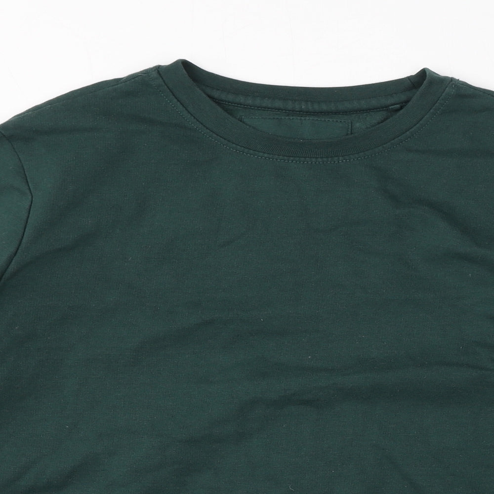 Bershka Womens Green Cotton Pullover Sweatshirt Size S Pullover