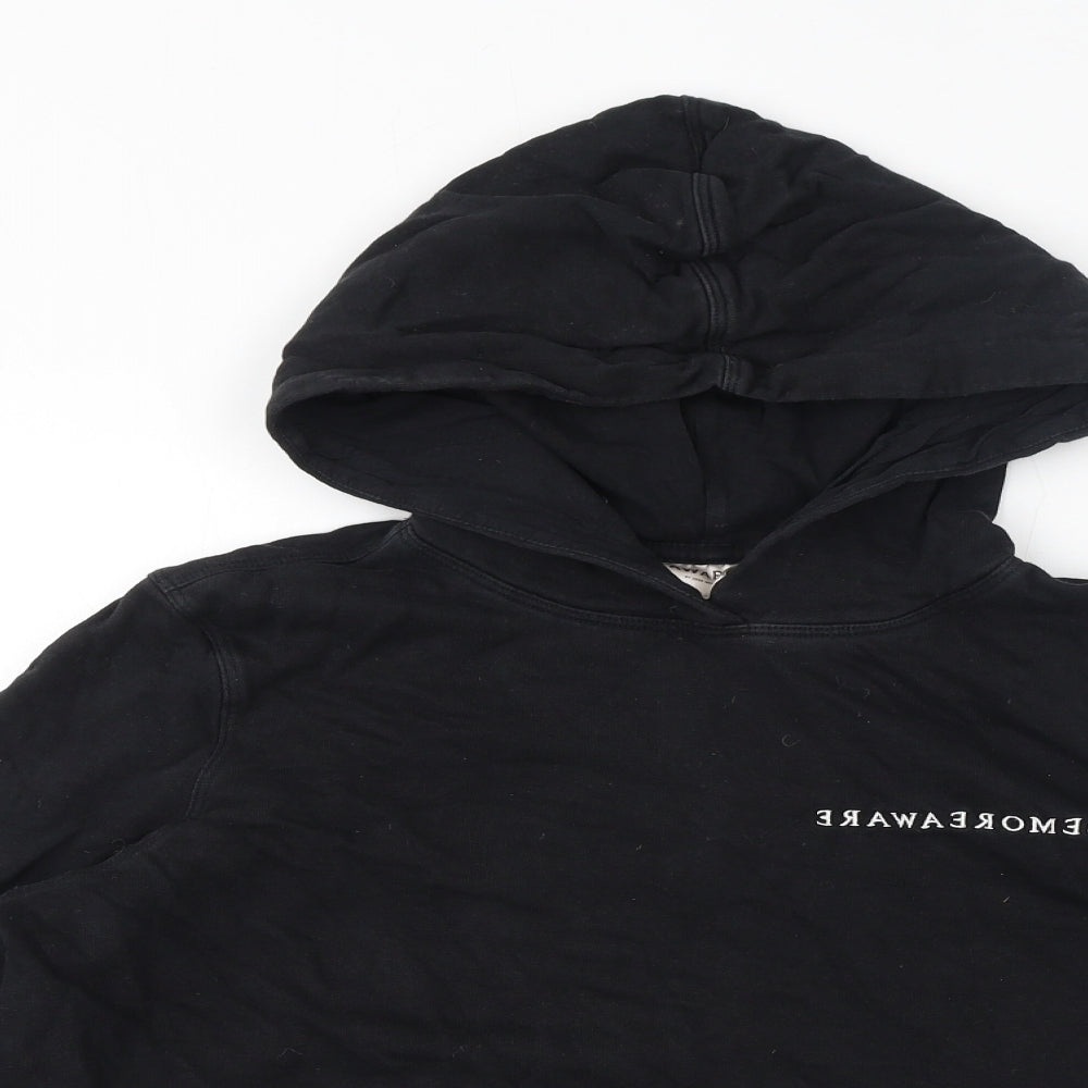 Aware Womens Black Cotton Pullover Hoodie Size S Pullover - Be More Aware Embroidered