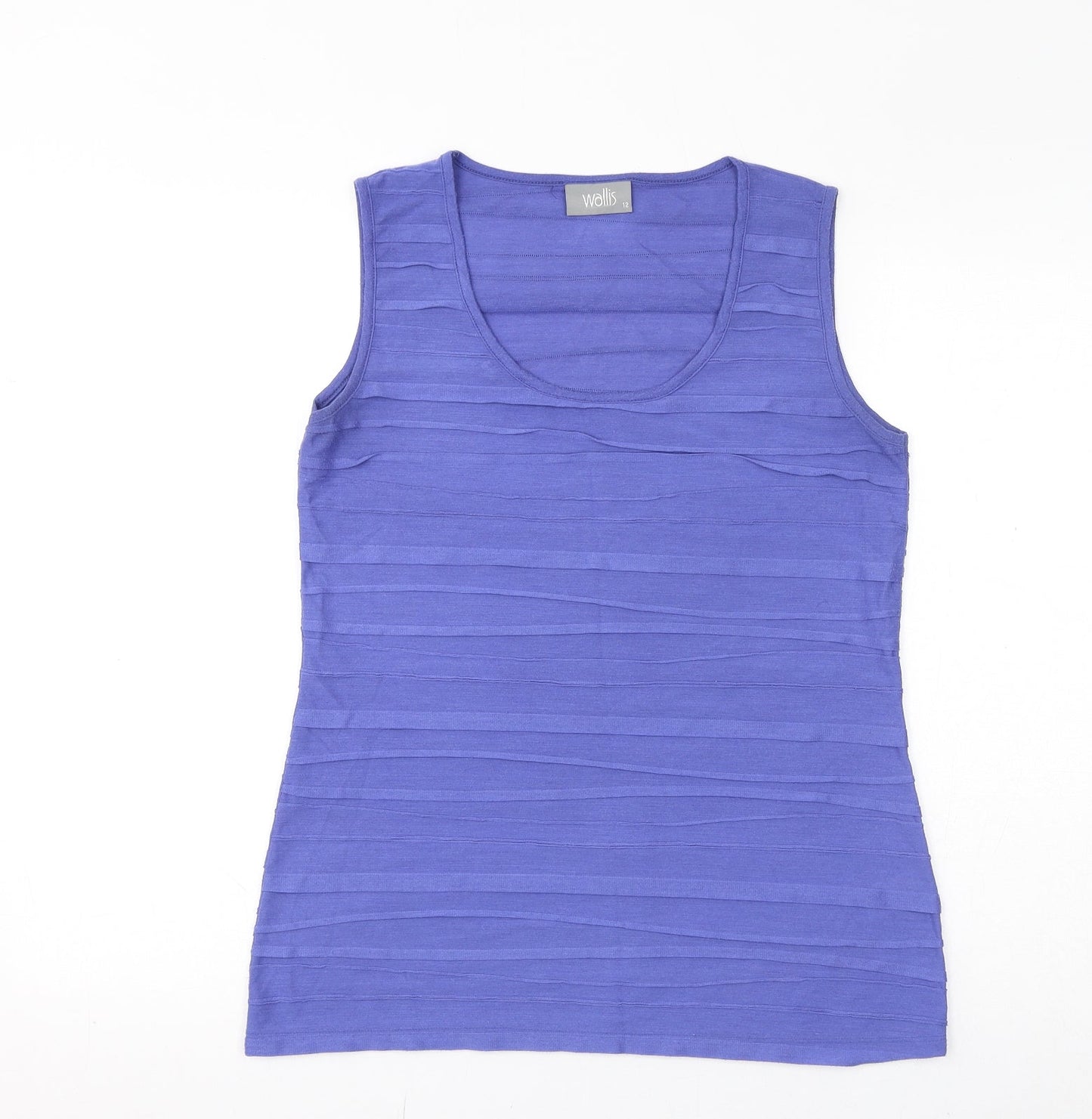 Wallis Womens Purple Polyester Basic Tank Size 12 Round Neck