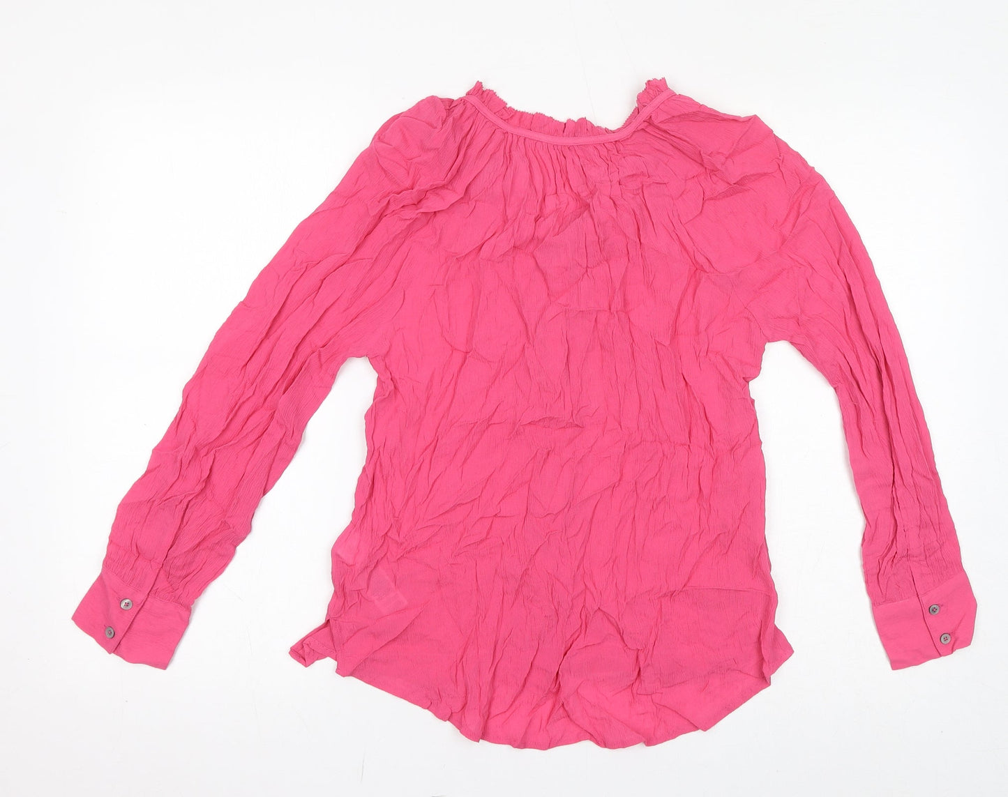 Marks and Spencer Womens Pink Viscose Basic T-Shirt Size 6 Round Neck