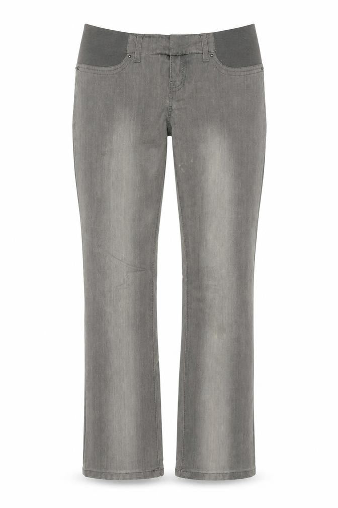 mamas & papas Womens Grey Cotton Straight Jeans Size 8 L31 in Regular Zip