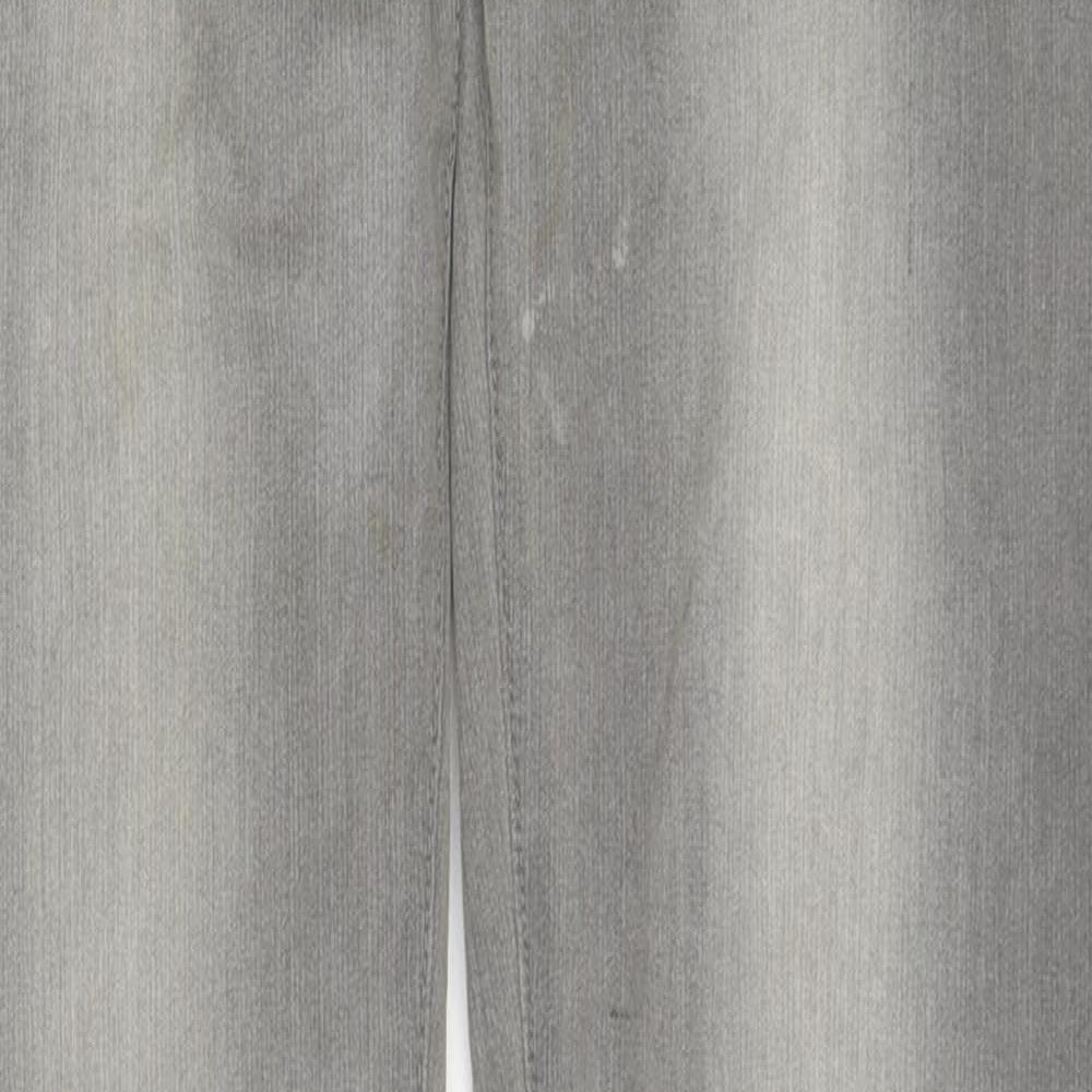 mamas & papas Womens Grey Cotton Straight Jeans Size 8 L31 in Regular Zip