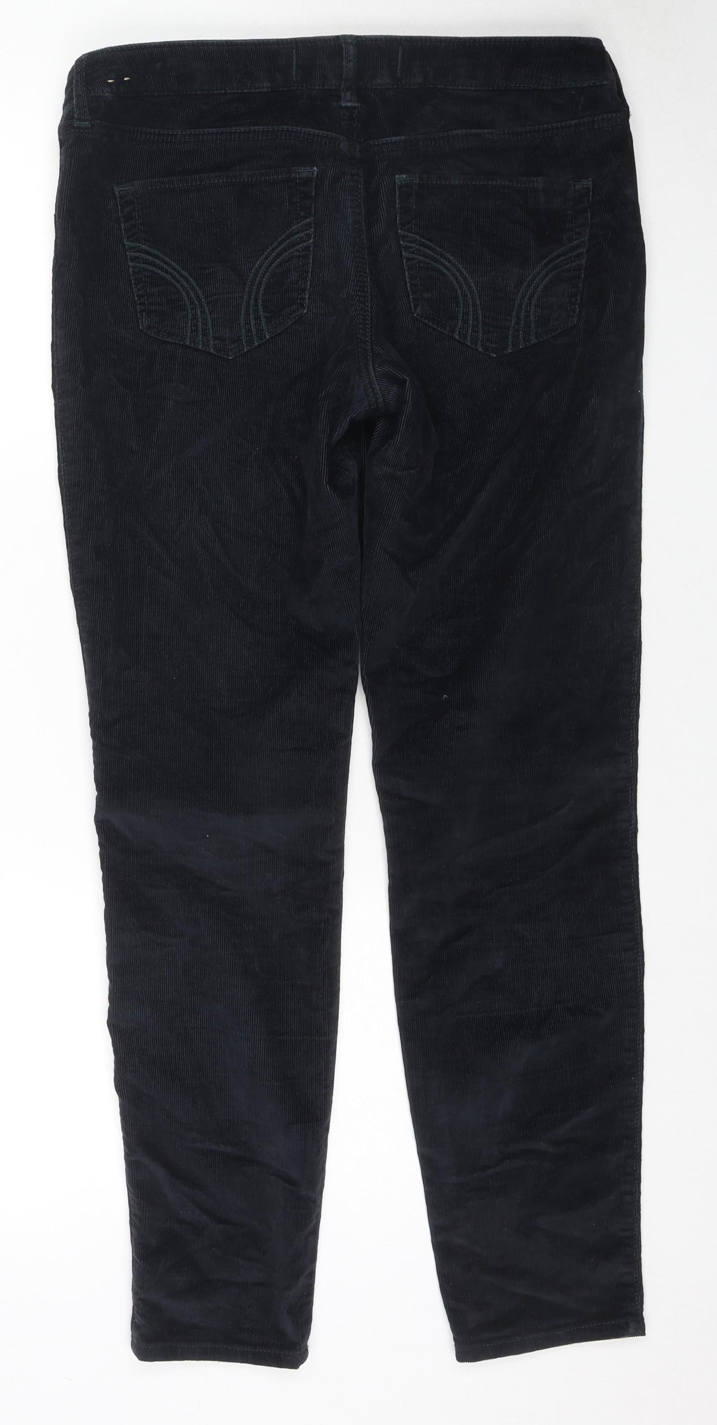 Hollister Womens Black Cotton Trousers Size 29 in L28 in Regular Zip
