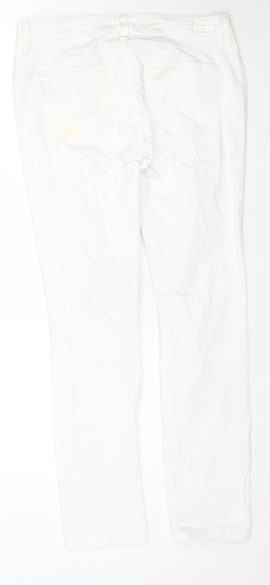 Peige Womens White Cotton Skinny Jeans Size 25 in L28 in Regular Zip