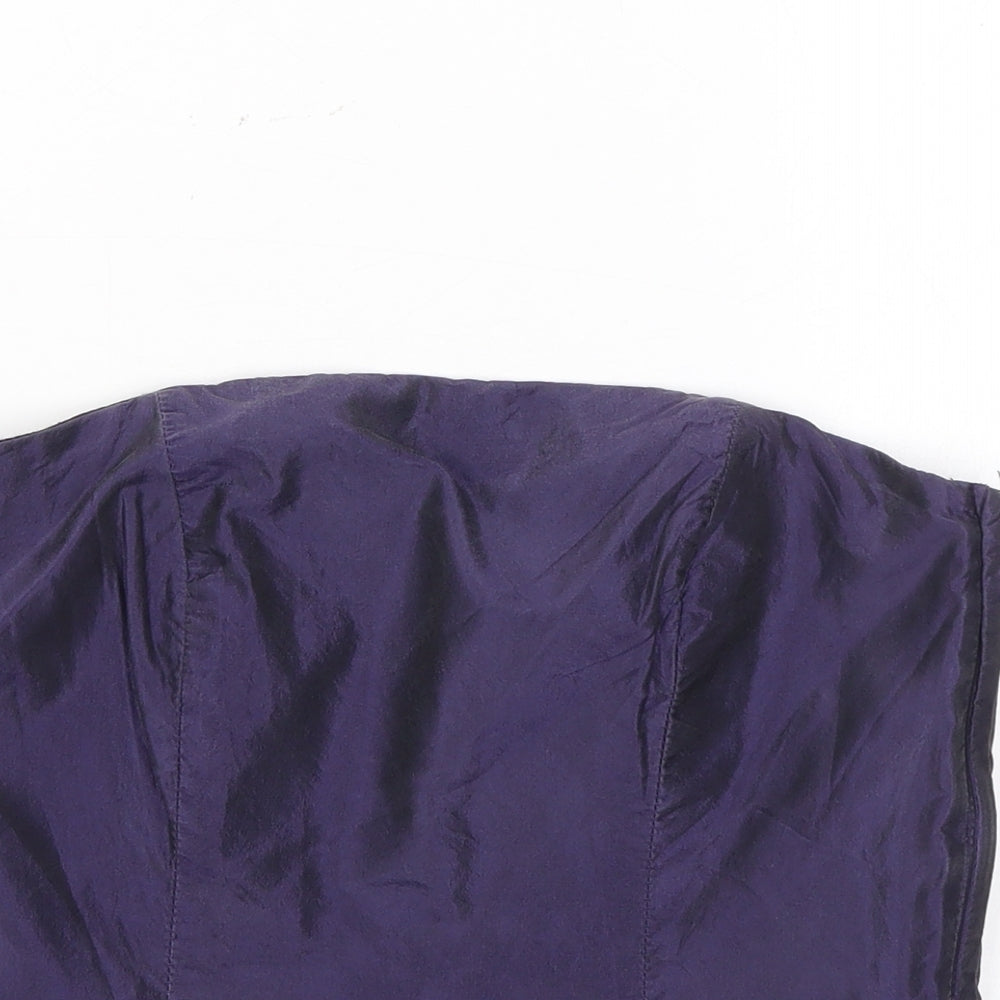 Monsoon Womens Purple Silk Basic Blouse Size 10 Off the Shoulder