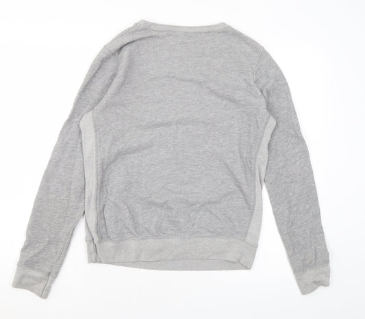 Topshop Womens Grey Cotton Pullover Sweatshirt Size 10 Pullover