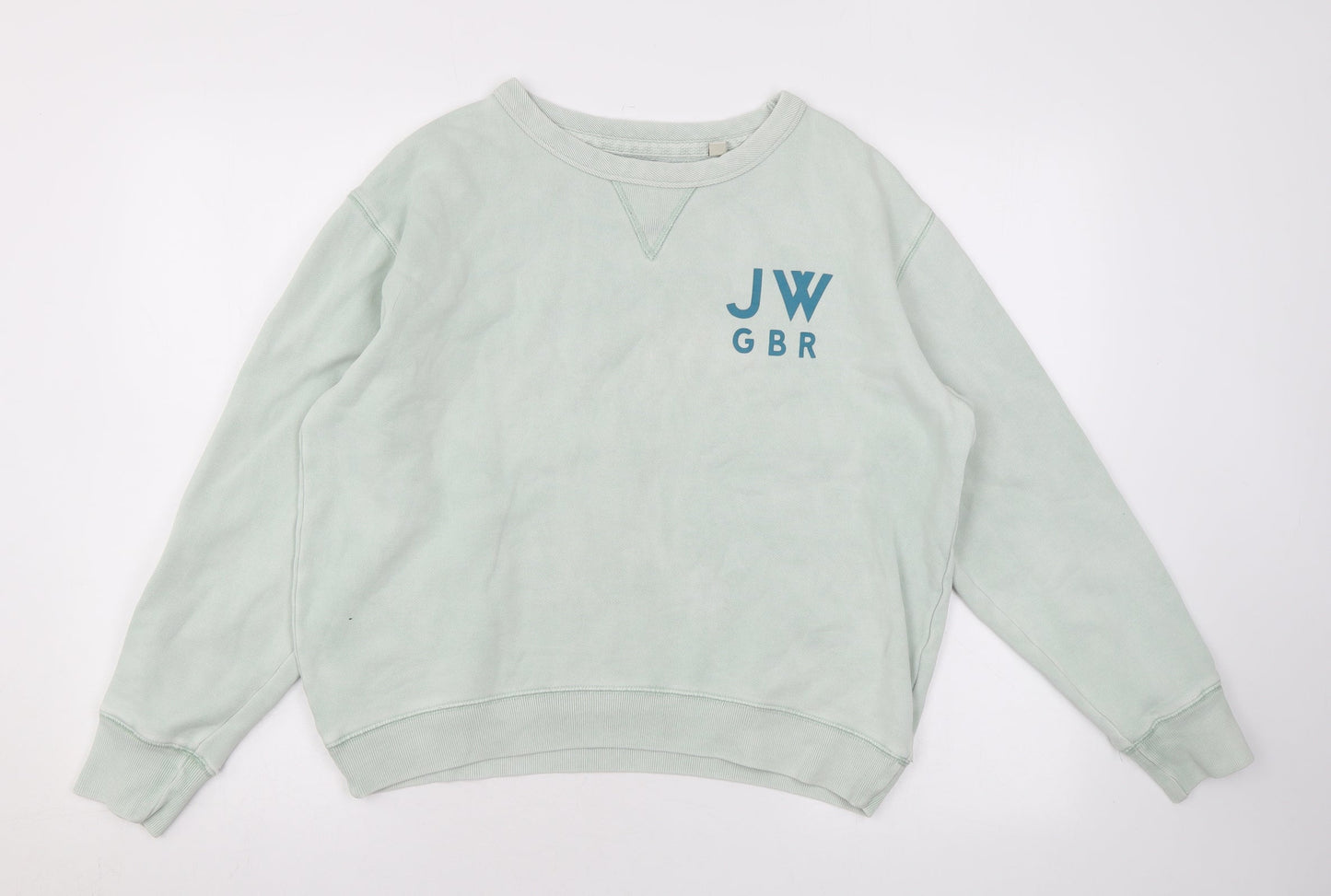 Jack Wills Womens Green Cotton Pullover Sweatshirt Size 10 Pullover