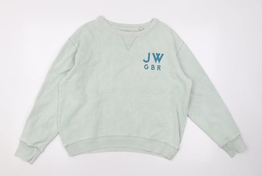 Jack Wills Womens Green Cotton Pullover Sweatshirt Size 10 Pullover