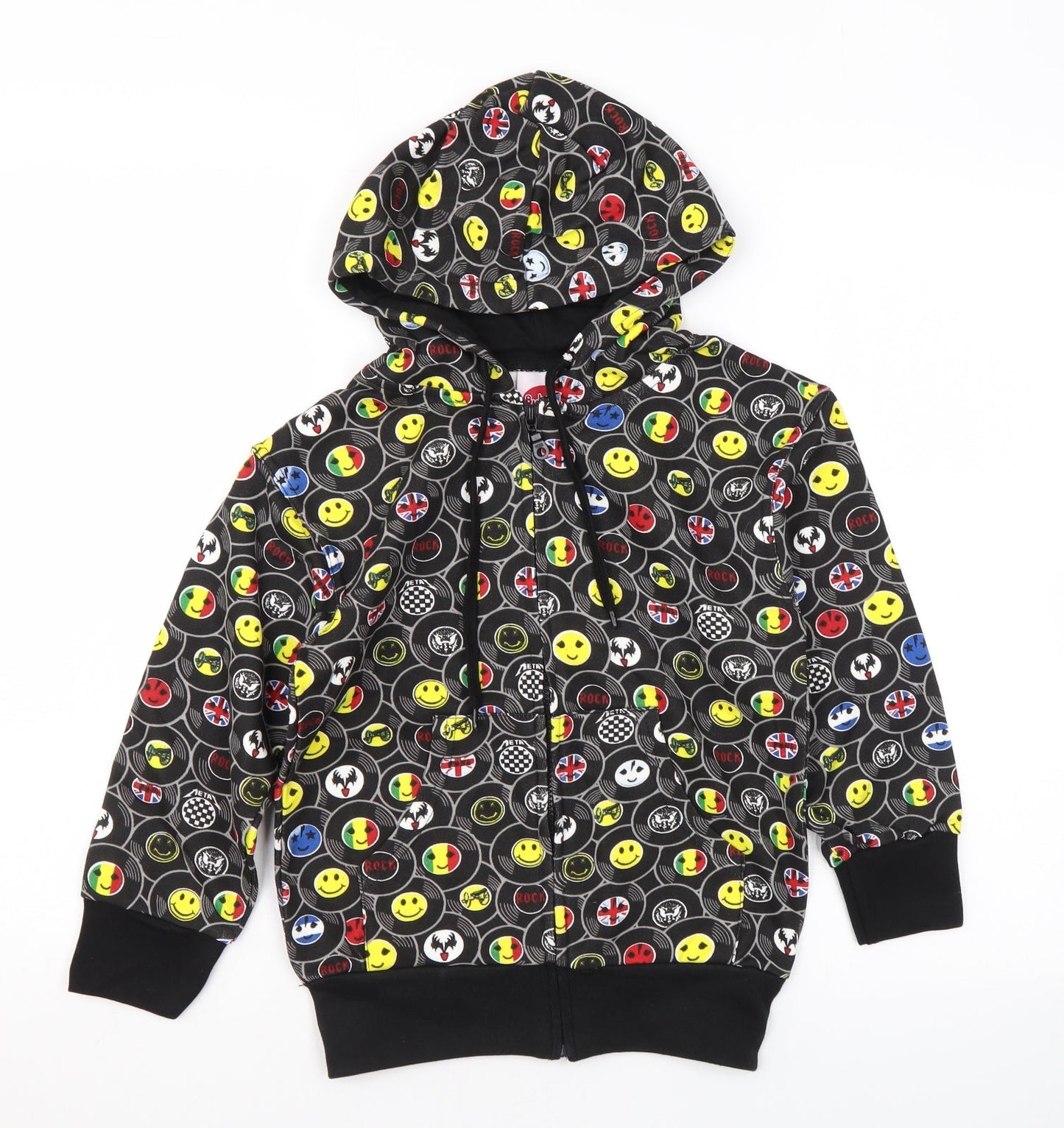 Bubble Boys Multicoloured Geometric Polyester Full Zip Hoodie Size 6 Years Zip