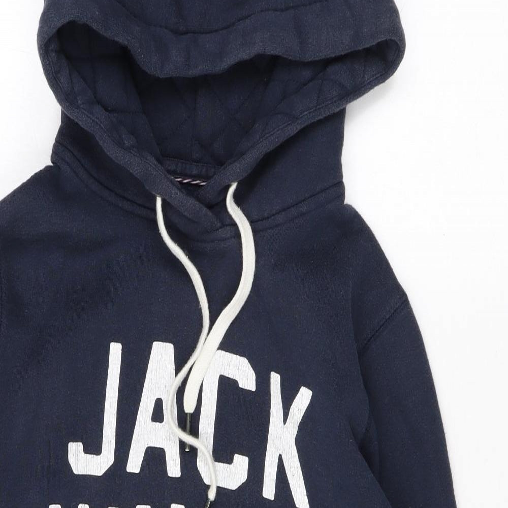 Jack Wills Womens Blue Cotton Pullover Hoodie Size 6 Pullover