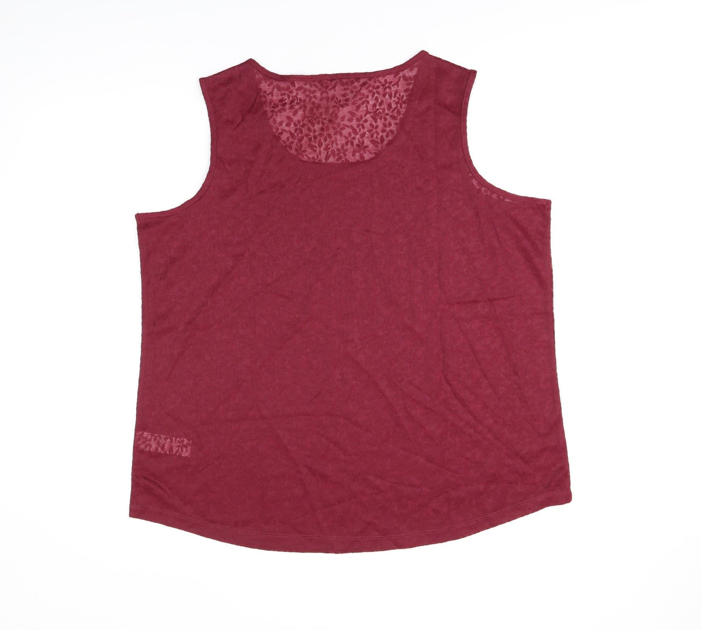 Anthology Womens Red Polyester Basic Tank Size 18 Scoop Neck