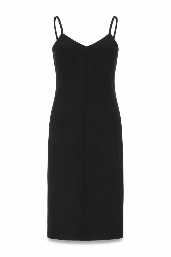 Front view of ASOS women’s black polyester bodycon, size UK 8, v-neck pullover