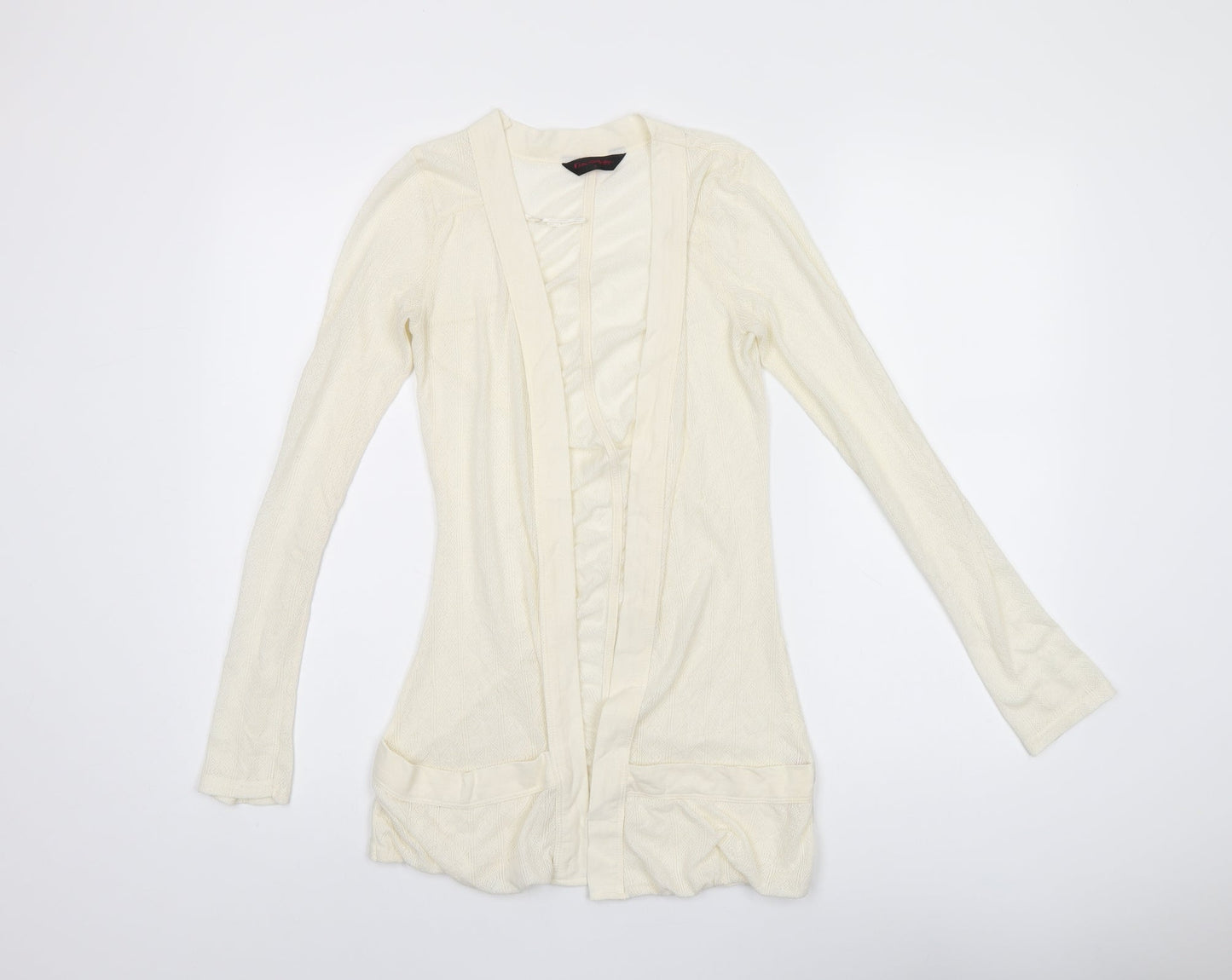 Miss Selfridge Womens Ivory V-Neck Polyester Cardigan Jumper Size 6