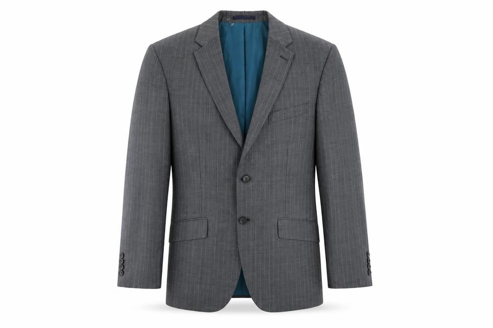 Marks and Spencer Mens Grey Striped Wool Jacket Suit Jacket Size 40 Regular