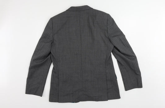 Marks and Spencer Mens Grey Striped Wool Jacket Suit Jacket Size 40 Regular