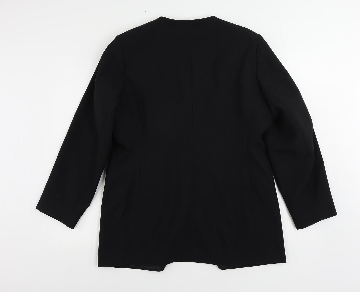 Essentials Womens Black Jacket Blazer Size 16 Button