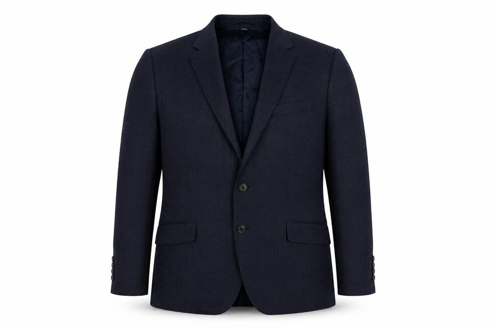 Marks and Spencer Mens Blue Striped Wool Jacket Suit Jacket Size 44 Regular