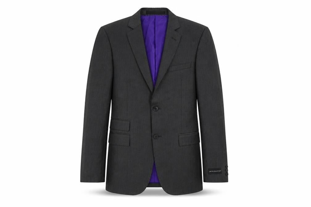 Marks and Spencer Mens Grey Striped Polyester Jacket Suit Jacket Size 36 Regular
