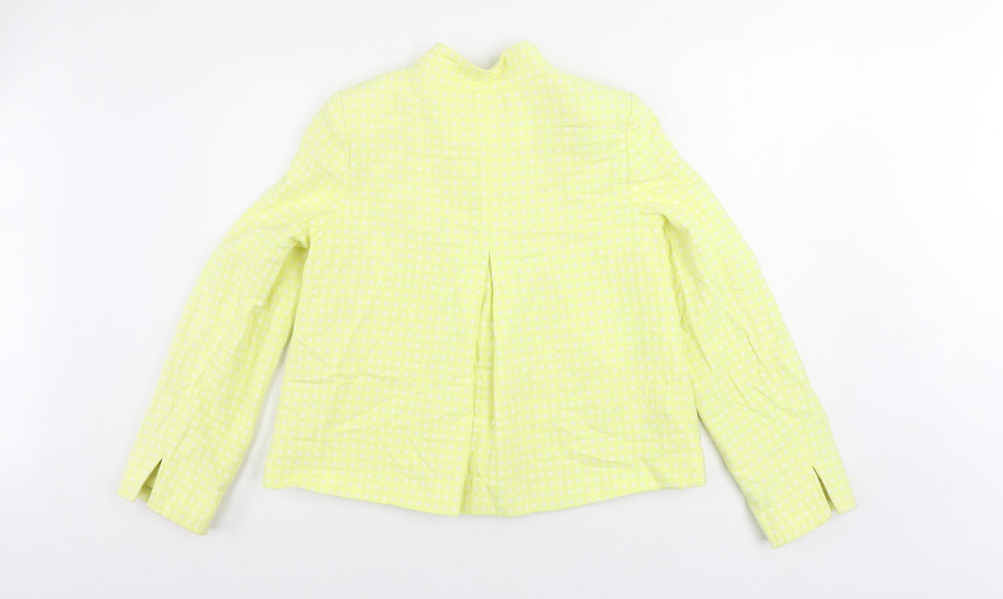 Debenhams Womens Yellow Polka Dot Jacket Blazer Size 10 Button