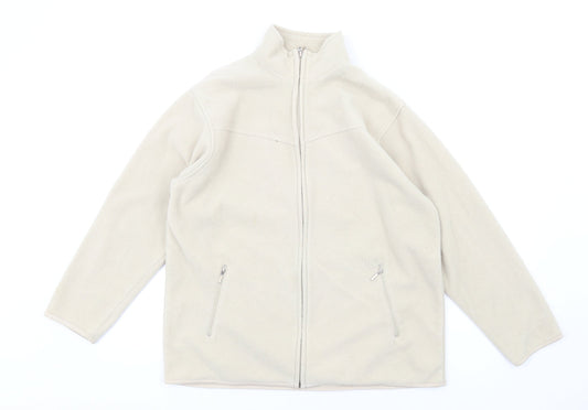 EWM Womens Beige Jacket Size 14 Zip