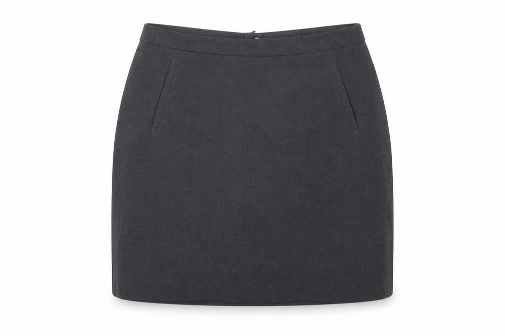Marks and Spencer Womens Grey Polyester A-Line Skirt Size 12 Zip