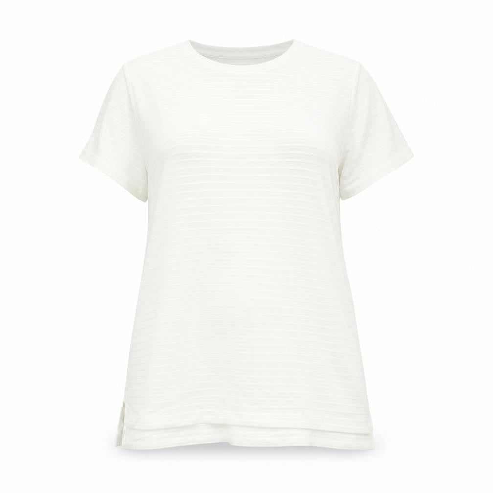Marks and Spencer Womens Ivory Polyester Basic T-Shirt Size 12 Round Neck