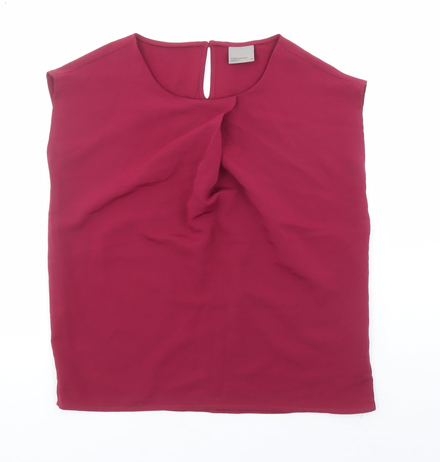 Womens UK Size XS VERO MODA Red Polyester Blouse