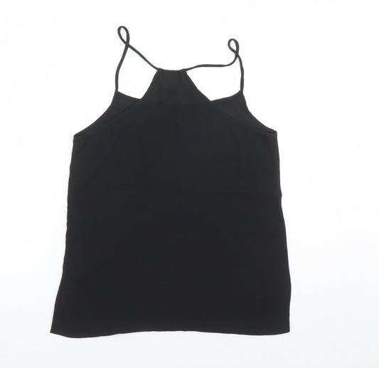 VERO MODA Womens Black Polyester Camisole Tank Size XS Round Neck - Rhinestone Detail