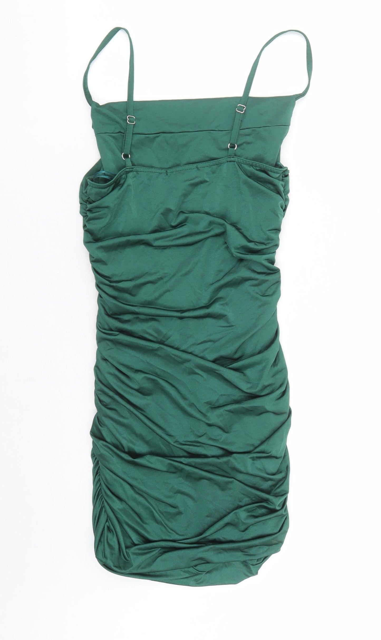 Quiz Womens Green Polyester Bodycon Size 10 Cowl Neck Pullover