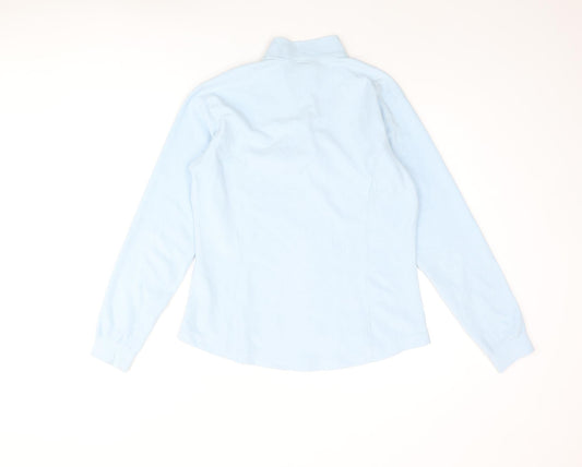 Cross Womens Blue Polyester Pullover Sweatshirt Size 12 Zip