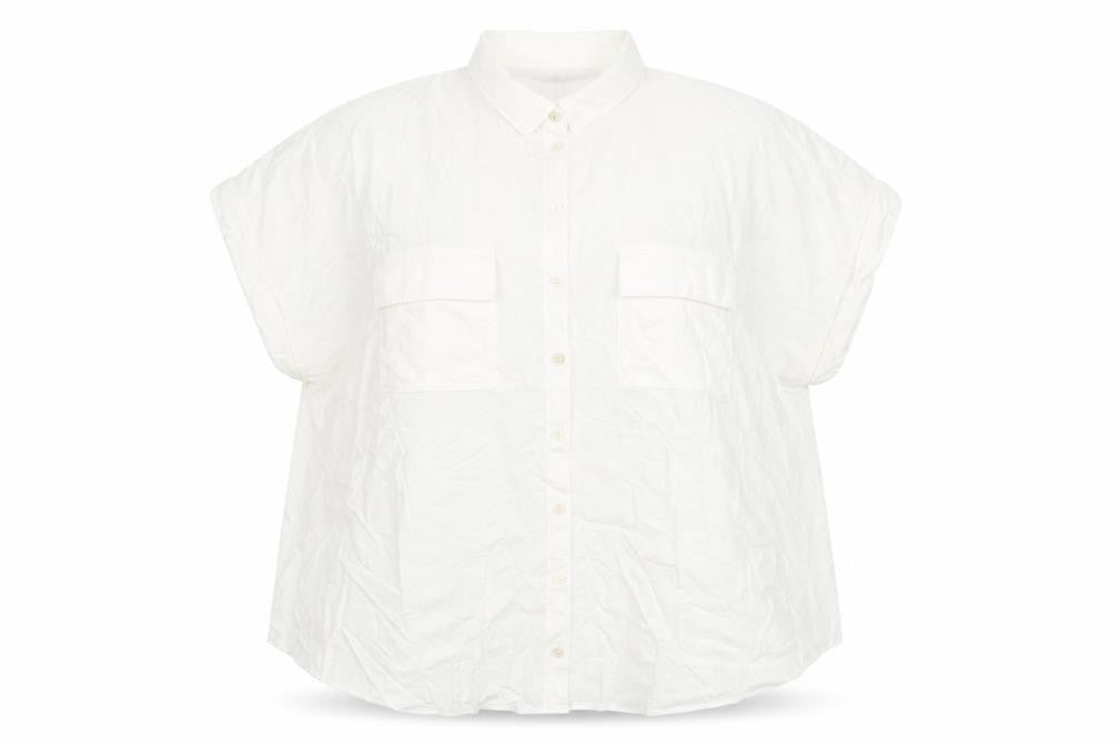 Marks and Spencer Womens White Viscose Basic Button-Up Size 22 Collared