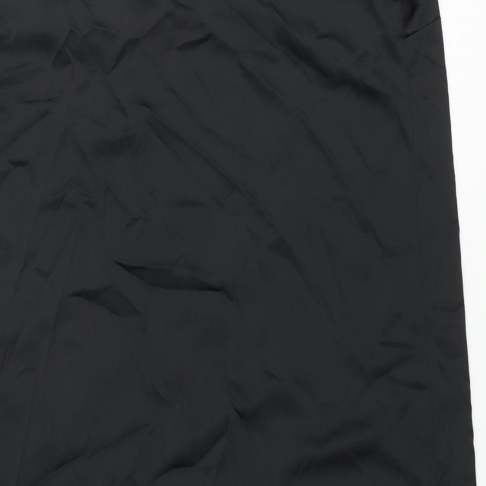 Marks and Spencer Womens Black Polyester Slip Dress Size 22 Square Neck Pullover