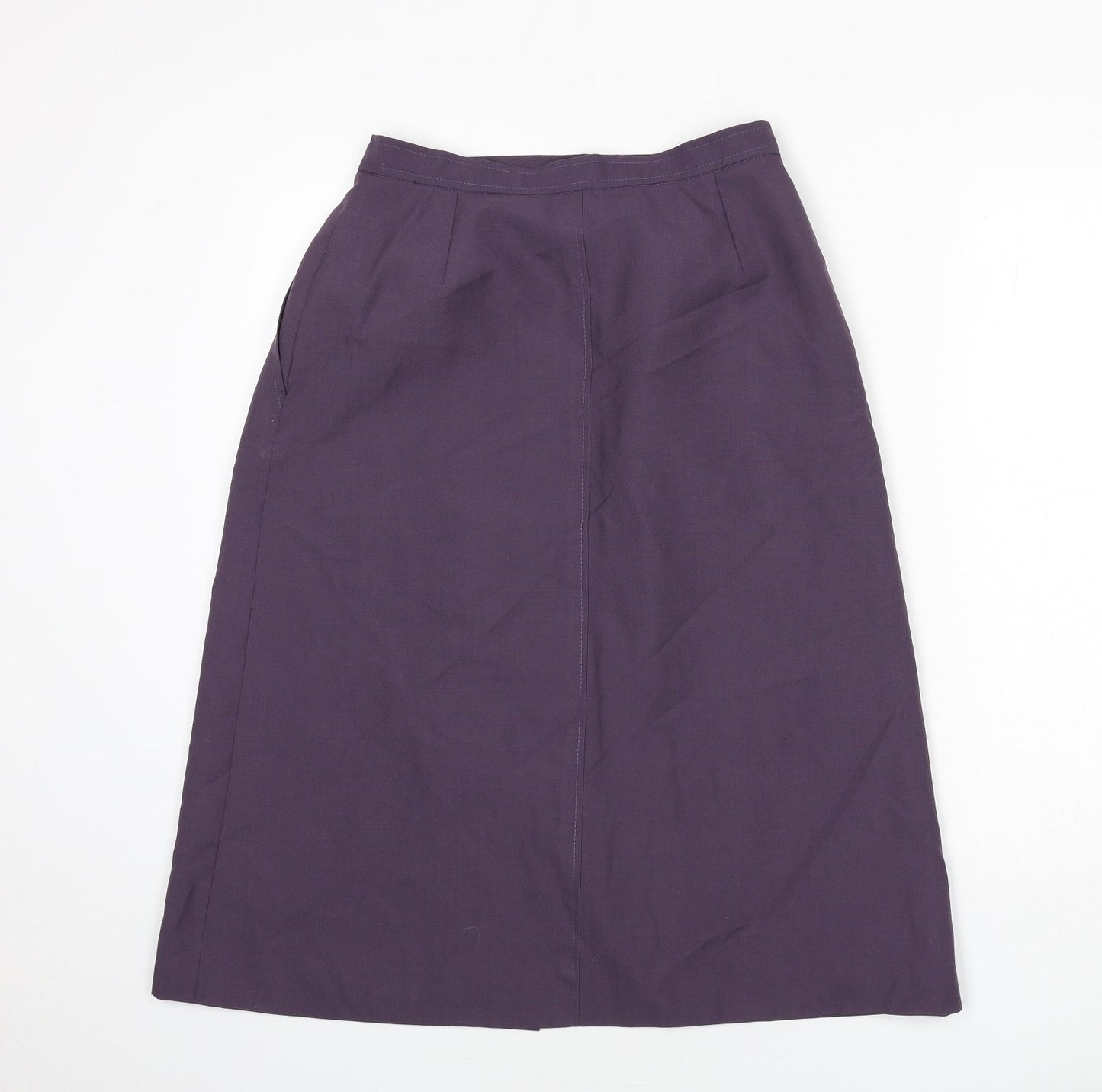 Laird Portch Womens Purple Polyester A-Line Skirt Size 26 in Button
