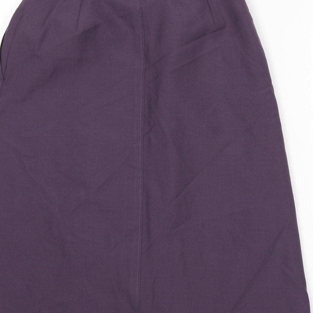 Laird Portch Womens Purple Polyester A-Line Skirt Size 26 in Button