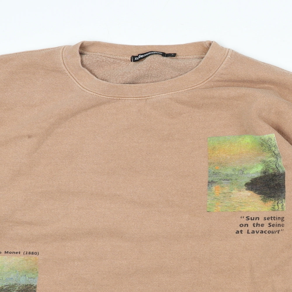 Modern Native Womens Pink Polyester Pullover Sweatshirt Size M Pullover - Claude Monet