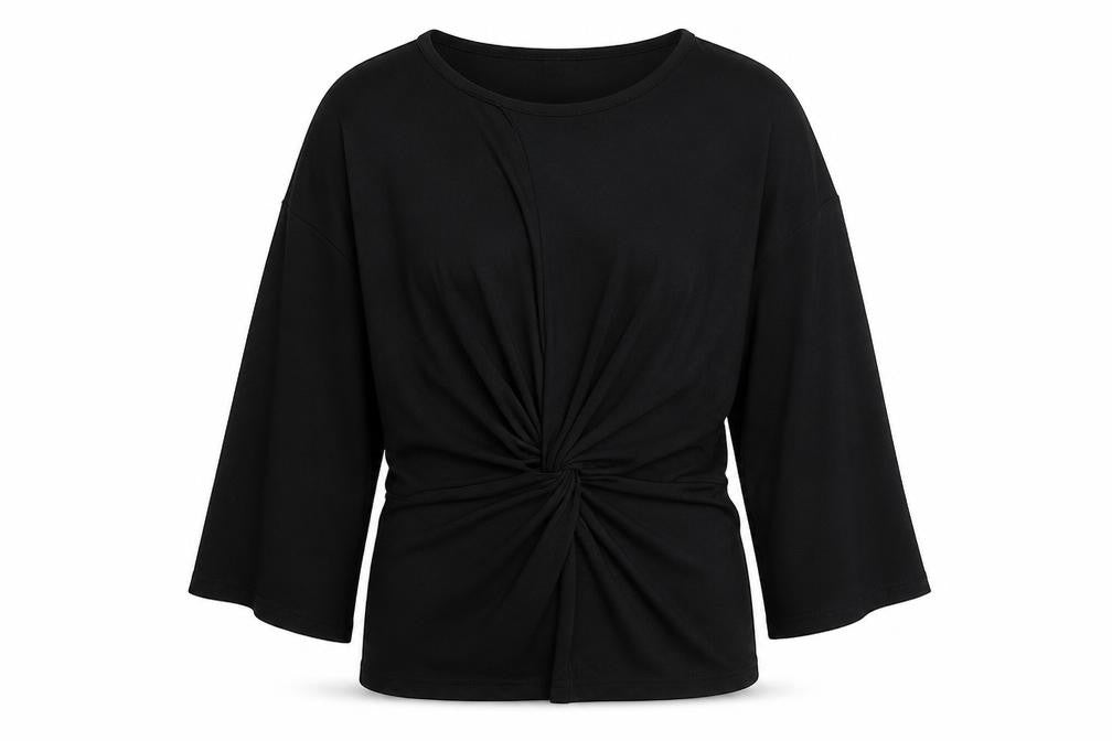 river is Womens Black Polyester Basic Blouse Size 10 Round Neck
