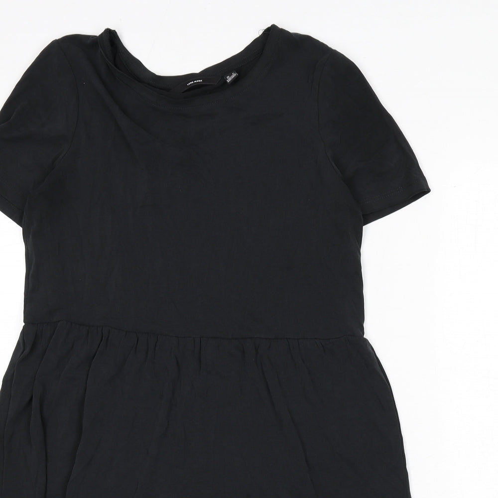 VERO MODA Womens Black Modal A-Line Size M Round Neck Pullover