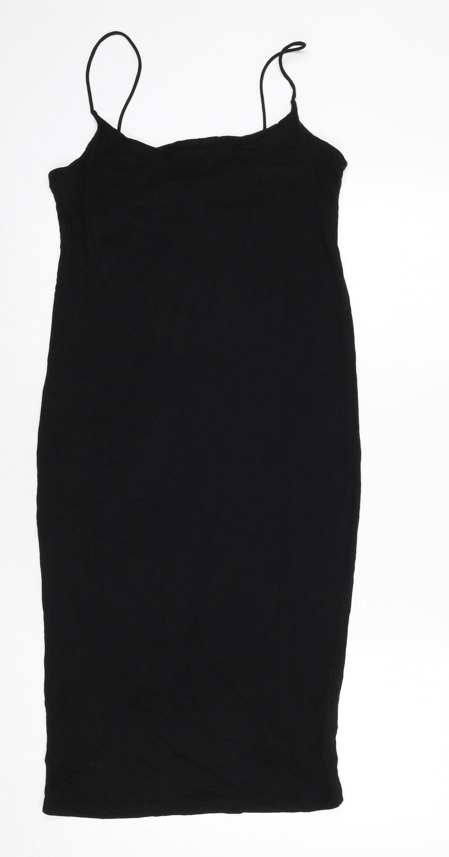 H&M Womens Black Viscose Bodycon Size XS Scoop Neck Pullover