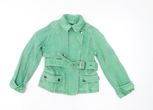 French Connection Girls Green Jacket Size 6 Years Zip