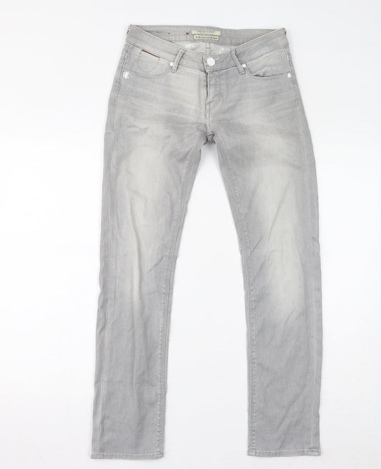 Maison Scotch Womens Grey Cotton Skinny Jeans Size 25 in L30 in Regular Zip