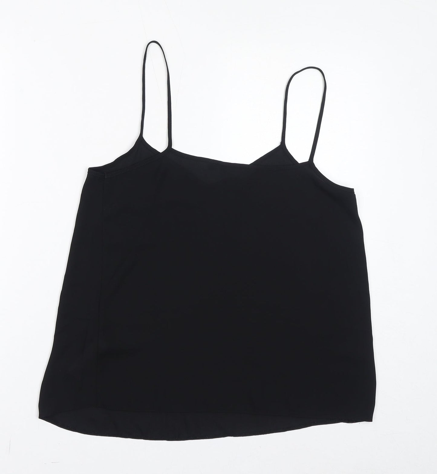 New Look Womens Black Polyester Basic Tank Size 10 V-Neck