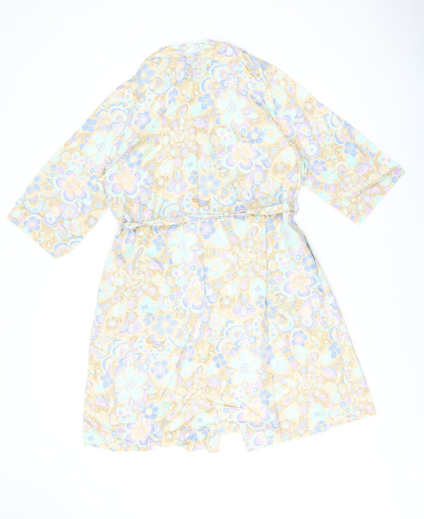 St Michael Womens Multicoloured Floral Polyester A-Line Size 10 Round Neck Button - Size 10/12