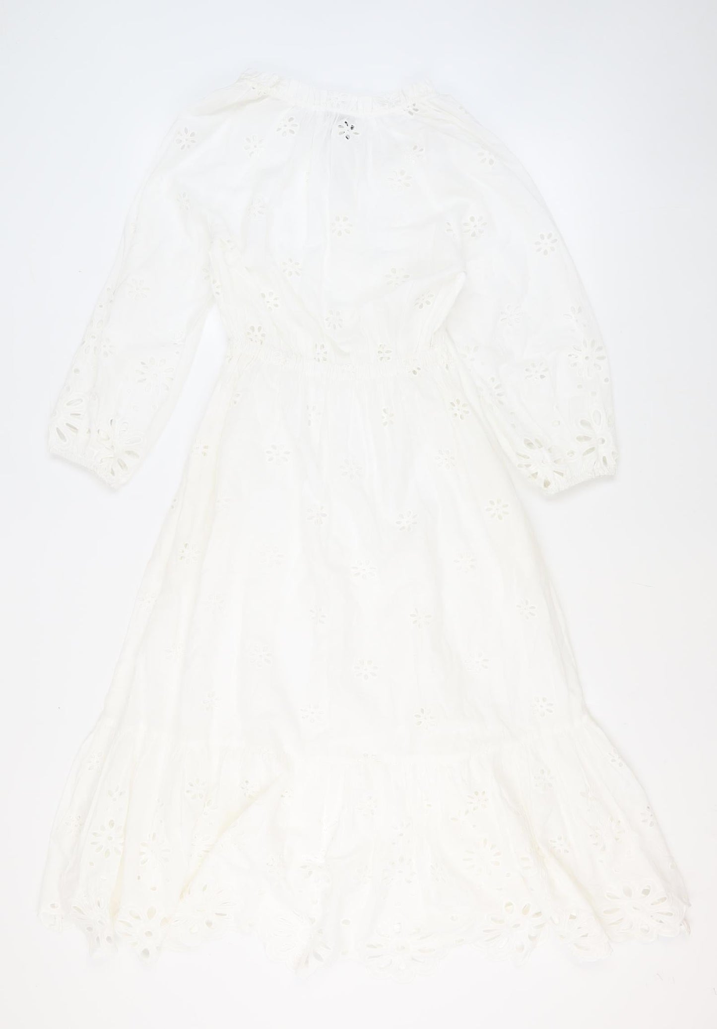Jaeger Women's White A-Line Midi Dress Size 10