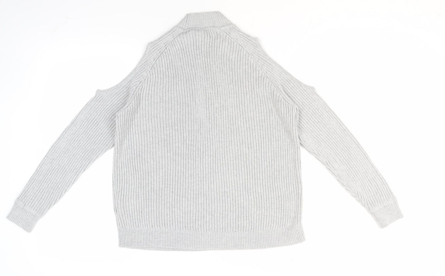 Divided Women's Grey Cold Shoulder Mock Neck Jumper Size 12